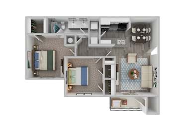 2 beds, 1 bath, 1,033 sqft, $1,712