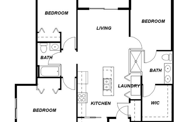 3 beds, 2 baths, 1,024 sqft, $2,350, Unit 5117-300