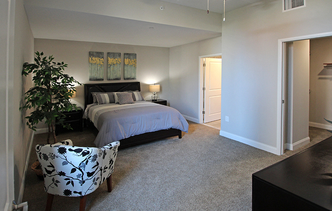 Master Bedroom at The Terminal Tower Residences Apartments, Ohio
