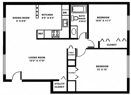 2 beds, 1 bath, $1,340
