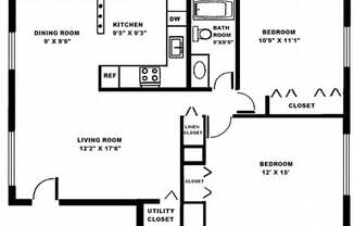 2 beds, 1 bath, $1,340