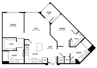 2 beds, 2 baths, 1,055 sqft, $3,779