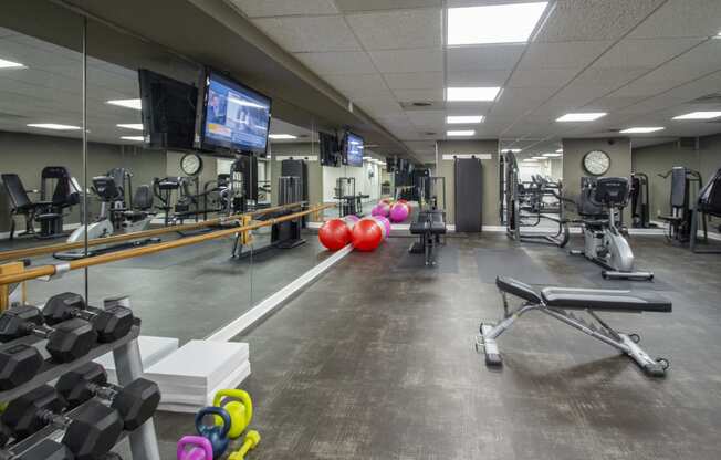 This is a photo of the fitness center at Park Lane Apartments in Cincinnati, OH.