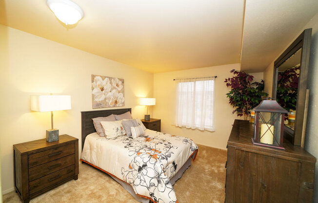 Large Bedroom at Walnut Trail Apartments, Portage, MI