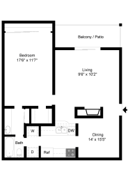 1 bed, 1 bath, 803 sqft, $1,033