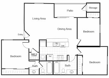 3 beds, 2 baths, 1,100 sqft, $1,775