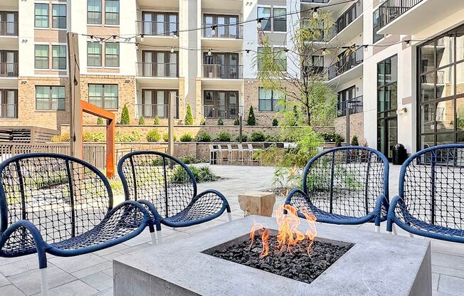 Outdoor entertaining spaces with firepits