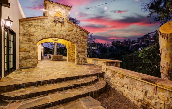 Luxurious Mediterranean Villa in Hollywood Hills: 4-Bedroom, 2.5-Bath Retreat with 1.3 Acres, Canyon Views, and Resort-Style Amenities!