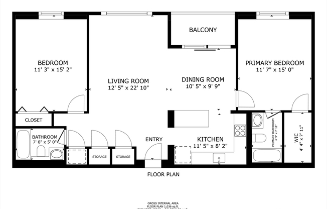 2 beds, 2 baths, 1,040 sqft, $4,000, Unit 404