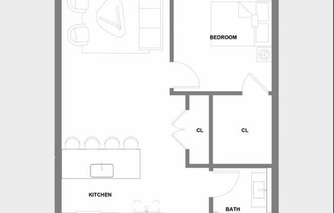 1 bed, 1 bath, 700 sqft, $1,696, Unit 402