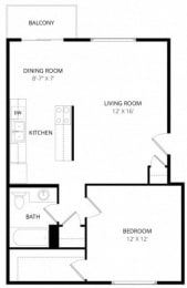 1 bed, 1 bath, 700 sqft, $1,678