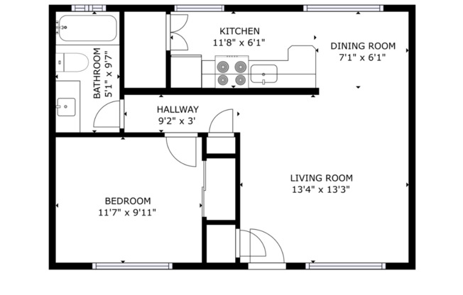 1 bed, 1 bath, 590 sqft, $1,099, Unit 229-8