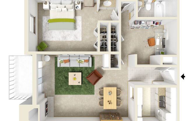 1 bed, 1 bath, 835 sqft, $1,500, Unit 70204