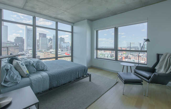 Corner Bedroom with Hard Surface Flooring