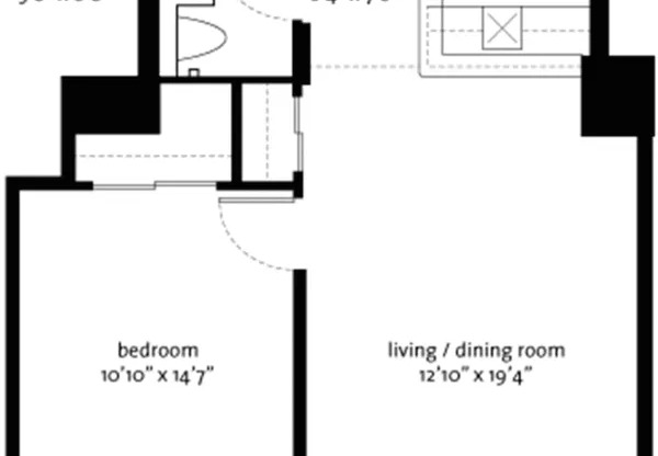 1 bed, 1 bath, $4,300, Unit 9C