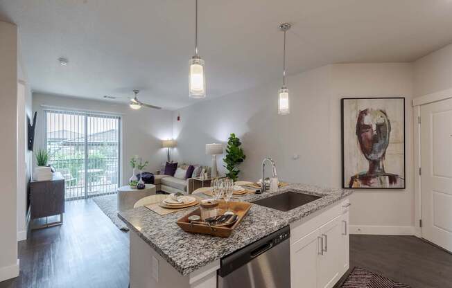Spacious Kitchen With Granite Countertop