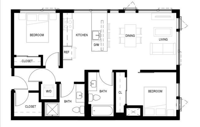 2 beds, 2 baths, 877 sqft, $3,999