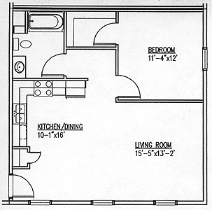 1 bed, 1 bath, 706 sqft, $945, Unit 1