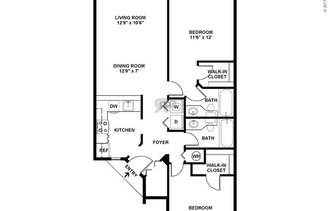 2 beds, 2 baths, 920 sqft, $1,581