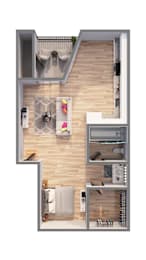 Studio, 1 bath, 398 sqft, $1,006