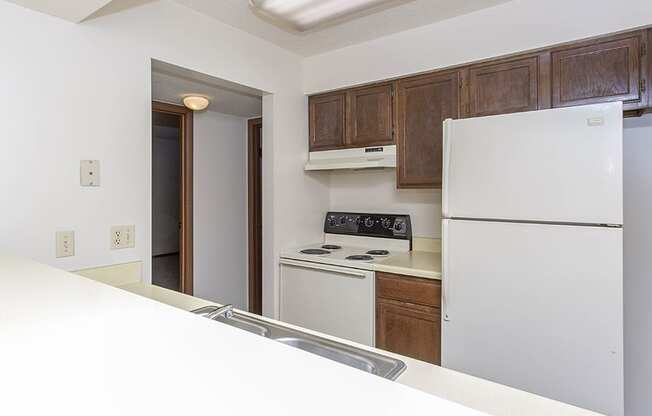 Kitchen area with breakfast bar at bavarian woods apartments