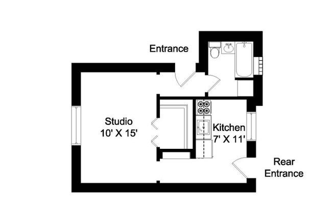 Studio, 1 bath, 375 sqft, $1,335, Unit 2890-G