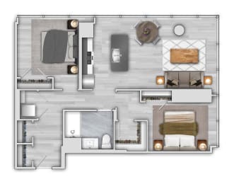 2 beds, 1 bath, $3,685