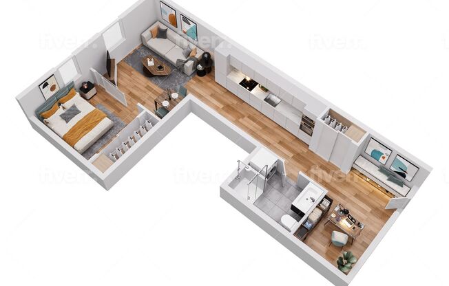 1 bed, 1 bath, 412 sqft, $2,195, Unit 109