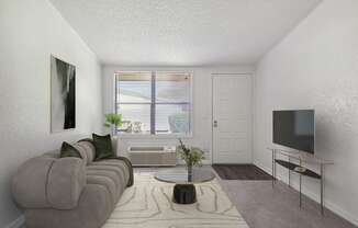 Apartment living room at Tanglewood Apartments