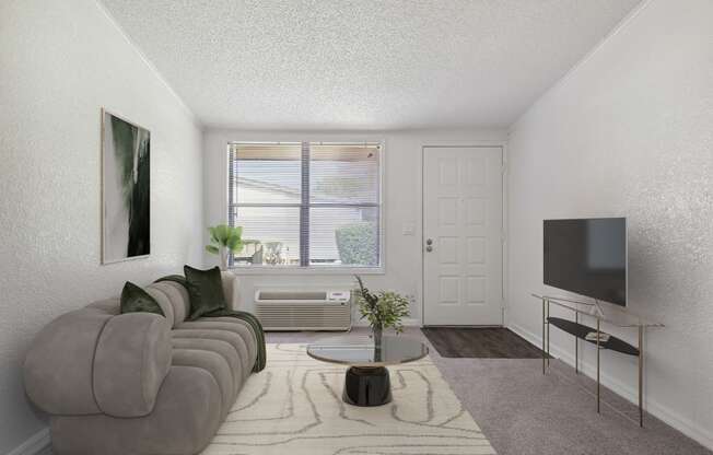 Apartment living room at Tanglewood Apartments