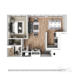 1 bed, 1 bath, 718 sqft, $2,495