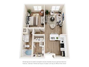 1 bed, 1 bath, 681 sqft, $1,283