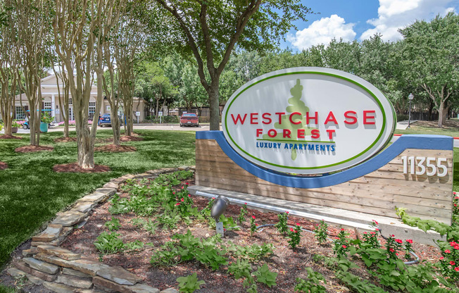 Affordable Houston Texas Apartments – Westchase Forest – Photo of monument sign for westchase forest apartments