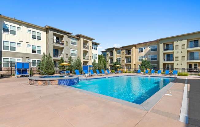 the swimming pool at the preserve at city center apartments