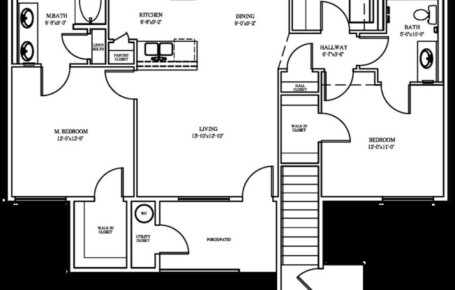 2 beds, 2 baths, 1,068 sqft, $1,205, Unit 3207