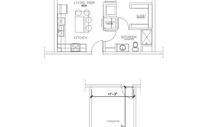 1 bed, 1 bath, 603 sqft, $1,195, Unit 2055-28