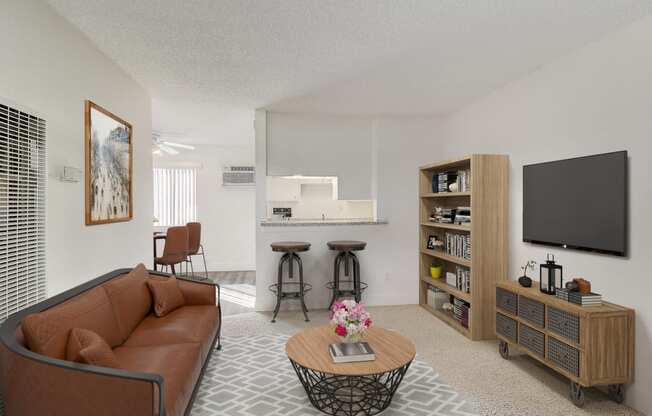 Living Room area of a 1 bedroom at Moonraker Apartments