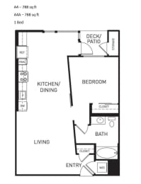 1 bed, 1 bath, 760 sqft, $2,775