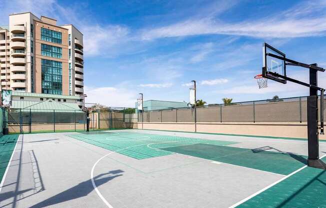 A Basketball Court at Towers at Costa Verde Apartments, San Diego