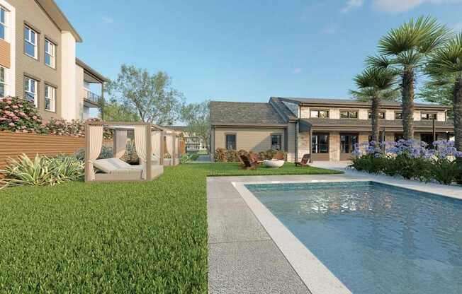 Pool With Cabana at The Liliana Apartment Homes, Pooler