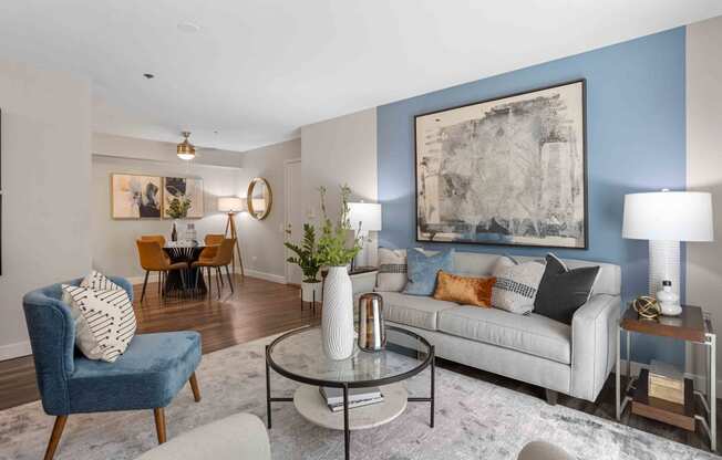 Living & Dining Room with Vinyl Plank Flooring