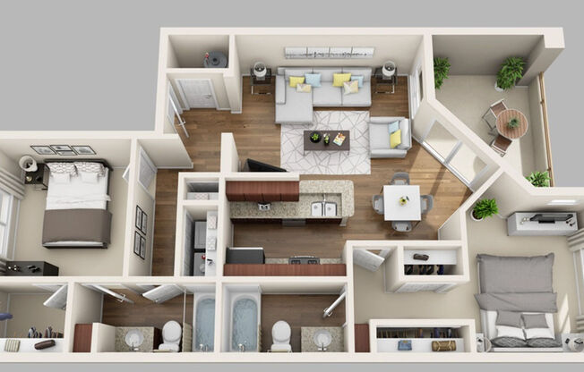 2 beds, 2 baths, 1,014 sqft, $1,428