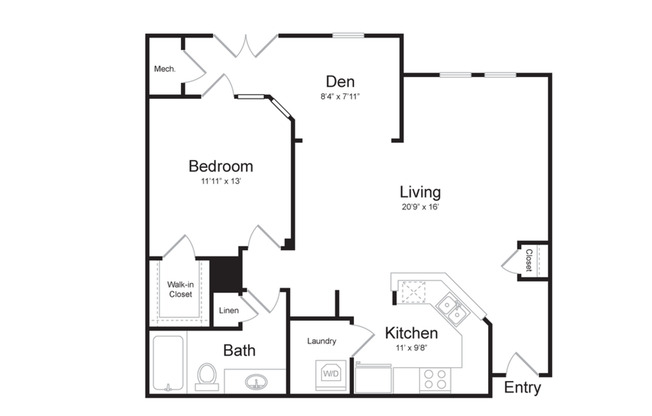 1 bed, 1 bath, 999 sqft, $1,994