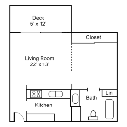 Studio, 1 bath, 500 sqft, $1,775