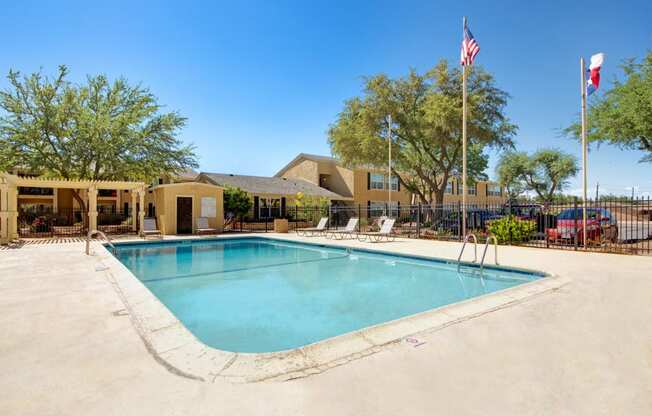 the swimming pool at our apartments