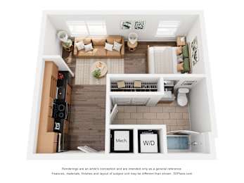 Studio, 1 bath, 434 sqft, $1,341