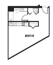 Studio, 1 bath, 474 sqft, $2,277