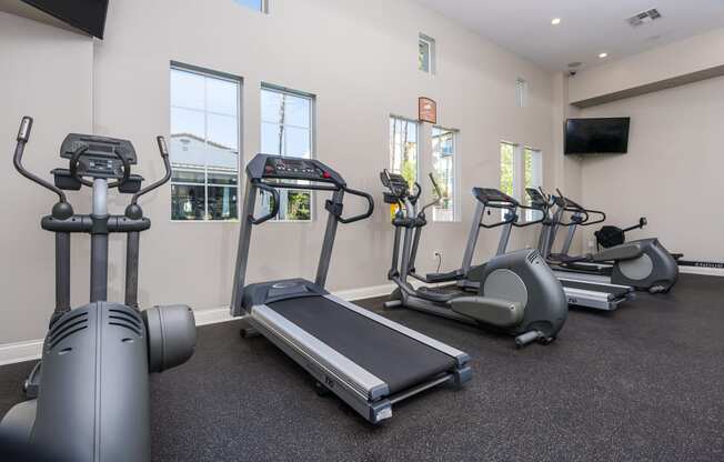 the gym with cardio equipment