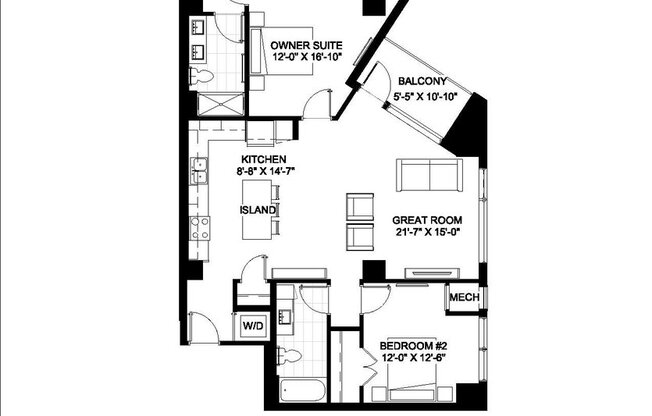2 beds, 2 baths, 957 sqft, $3,250, Unit 803