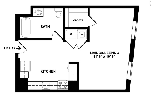 Studio, 1 bath, 514 sqft, $2,630